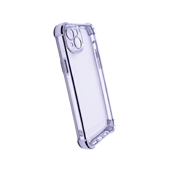 Hard Silicone Case with Camera Lens Q Series for Apple iPhone 14 Plus Silver Hard Silicone Case with Camera Lens Q Series for Apple iPhone 14 Plus Silver